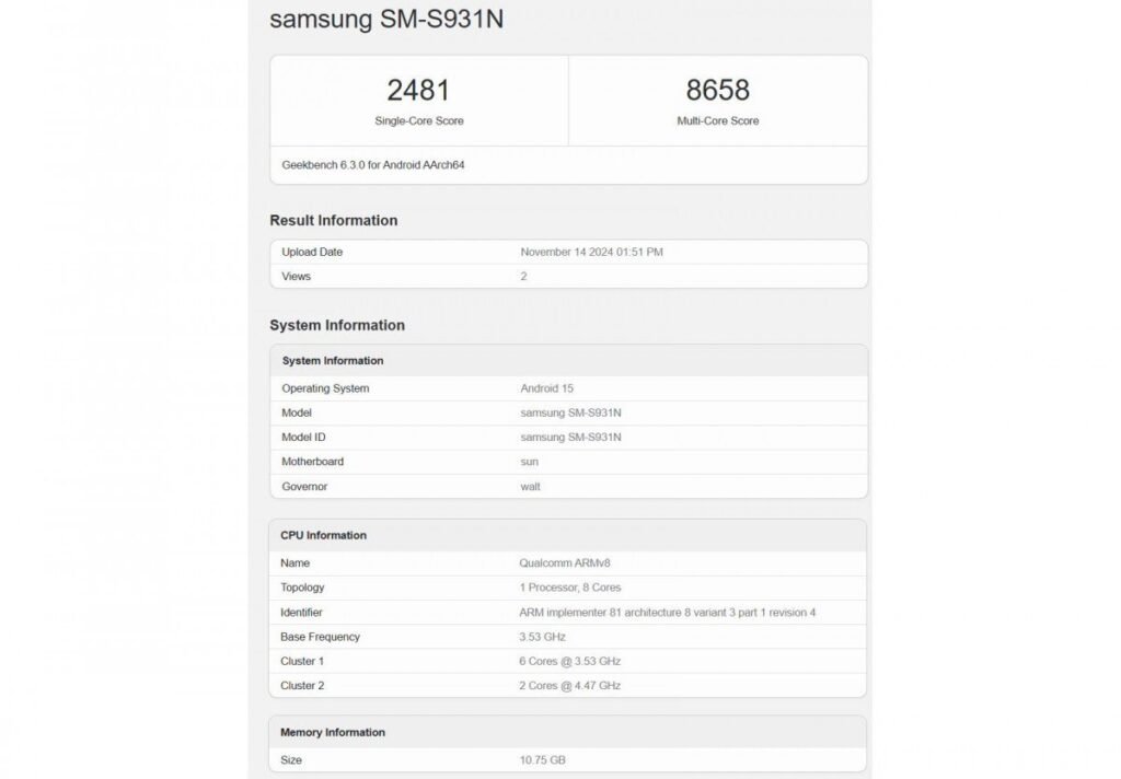 Samsung-25-Geekbench-listing